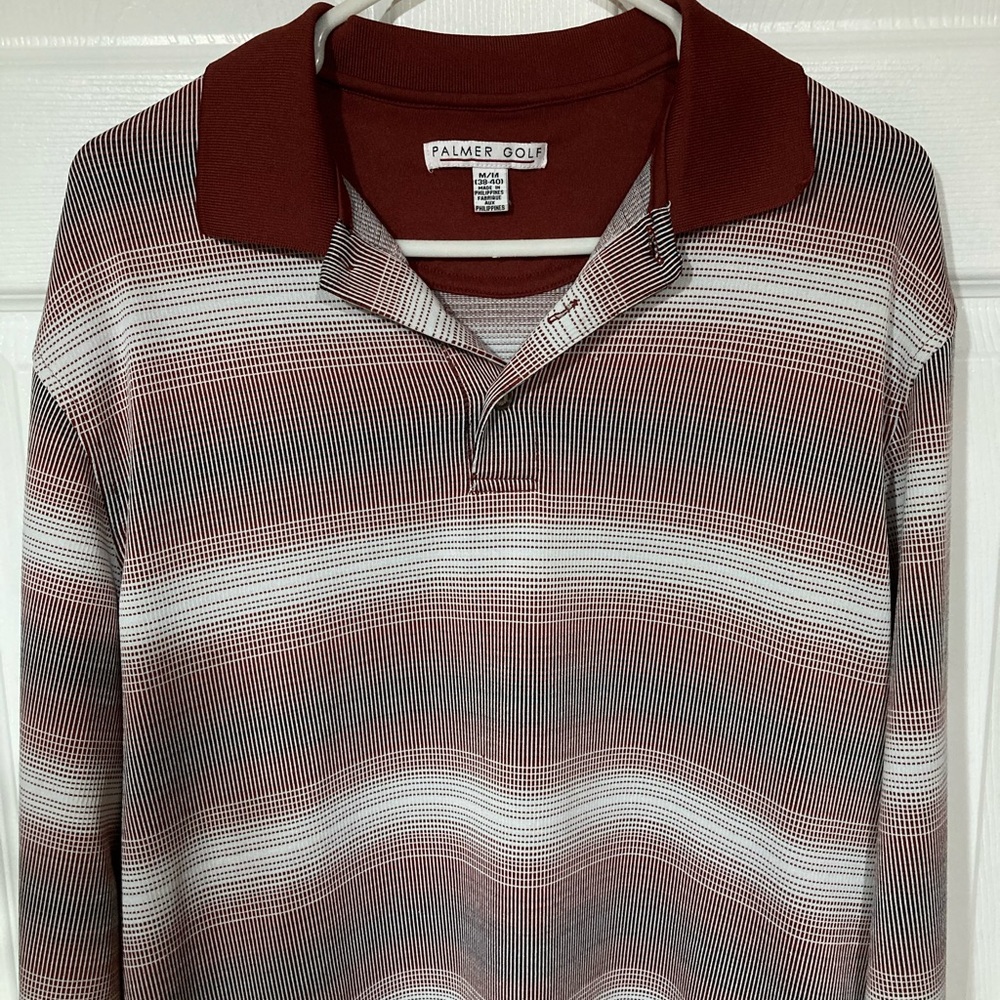 Vintage Men’s Collared Long Sleeve Polo Palmer Golf Size Medium (38-40)